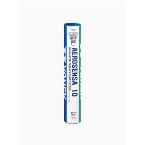 Yonex Aerosensa AS-10 Feather Shuttlecock with premium goose feathers and solid cork base for consistent badminton flight.