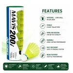 Yonex Mavis 200i Nylon Shuttlecock with durable nylon skirt and precision cork base for consistent badminton flight.