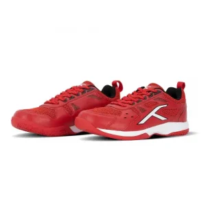 RAZE PRO II badminton shoes by HNDRD featuring X-Cushion sole, HexaFoam cushioning, Active Grip outsole, and non-marking rubber for superior comfort